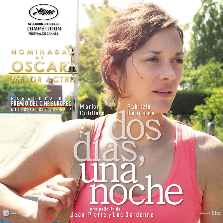cinescuchas's tweet photo. En el #14Jsolidario @IFALcasaFrancia propone en @CinepolisKLIC: Deux jours, une nuit, dirigida por Jean-Pierre y Luc Dardenne, presentada en #Cannes, ganadora del #EuropeanFilmAwards #efa2014 y nominada al #Oscars a Mejor Actriz para Marion Cotillard
https://t.co/WSRB8CoQPR https://t.co/IAgLhi8Qd5