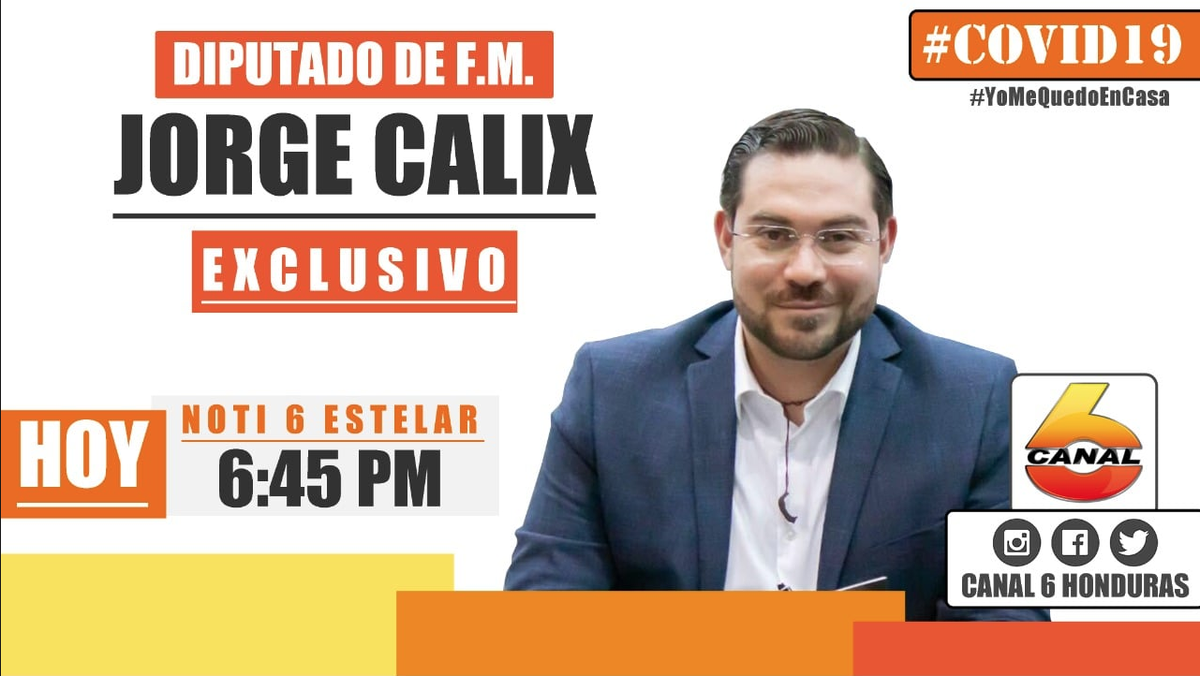 BancadaLibre's tweet photo. #SINTONIZAR📡 - Hoy en exclusiva con el DIPUTADO @JorgeCalixHN
#HOY #EnVivo a las 6:45pm por #Noti6 #Estelar https://t.co/8jkzfRKNtQ