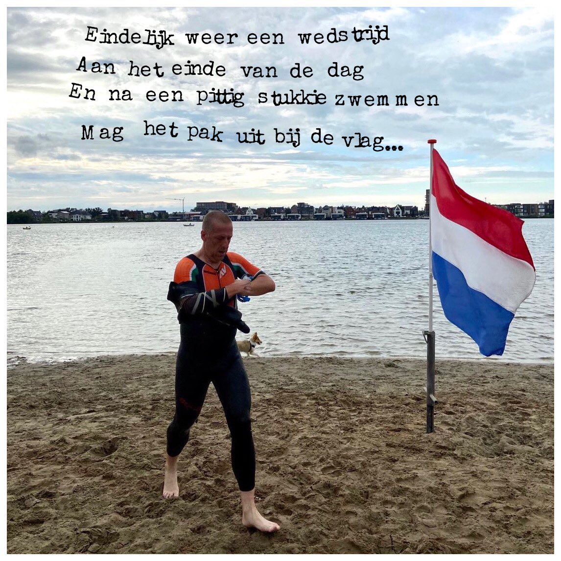 John_Blok's tweet photo. #twitterdichter #rijmpje #zwemloop #cattenbroekerplas #woerden #zwemmen #hardlopen #clytoneus #woerdman2020 https://t.co/lqRRh1kNnP