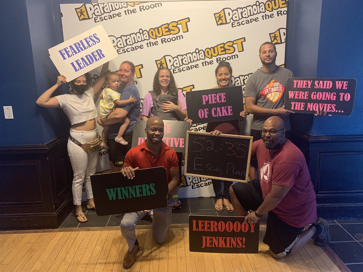 1AccordFitness's tweet photo. Grandbaby had her first #EscapeRoom experience in a Prison Break. We had a great family outing safely social distancing together. Thanks #ParanoiaQuest https://t.co/kRBKuW5kQh