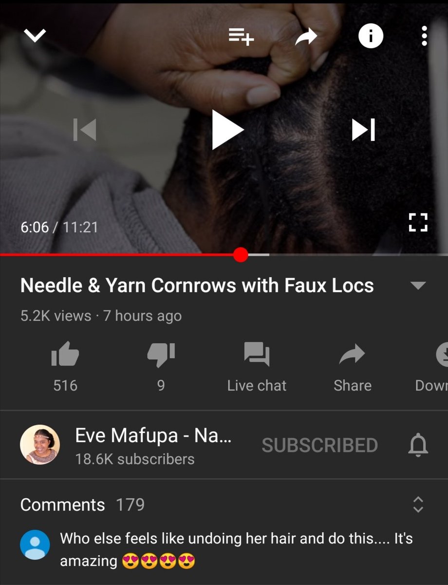 evemafupa's tweet photo. Needle & yarn cornrows. Full tutorial on my YouTube channel. ๐ฅ
#blogger #afrostyles #teamnatural #wethairbraiding #naturalhair #naturalhairsalon #hairstyles #needleandyarn #evemafupa #naturalhairbloggers #sayoutuber #zimyoutuber #bloggercommunity #blackbloggers #zimbloggers https://t.co/PH4Mp6Y9Ji