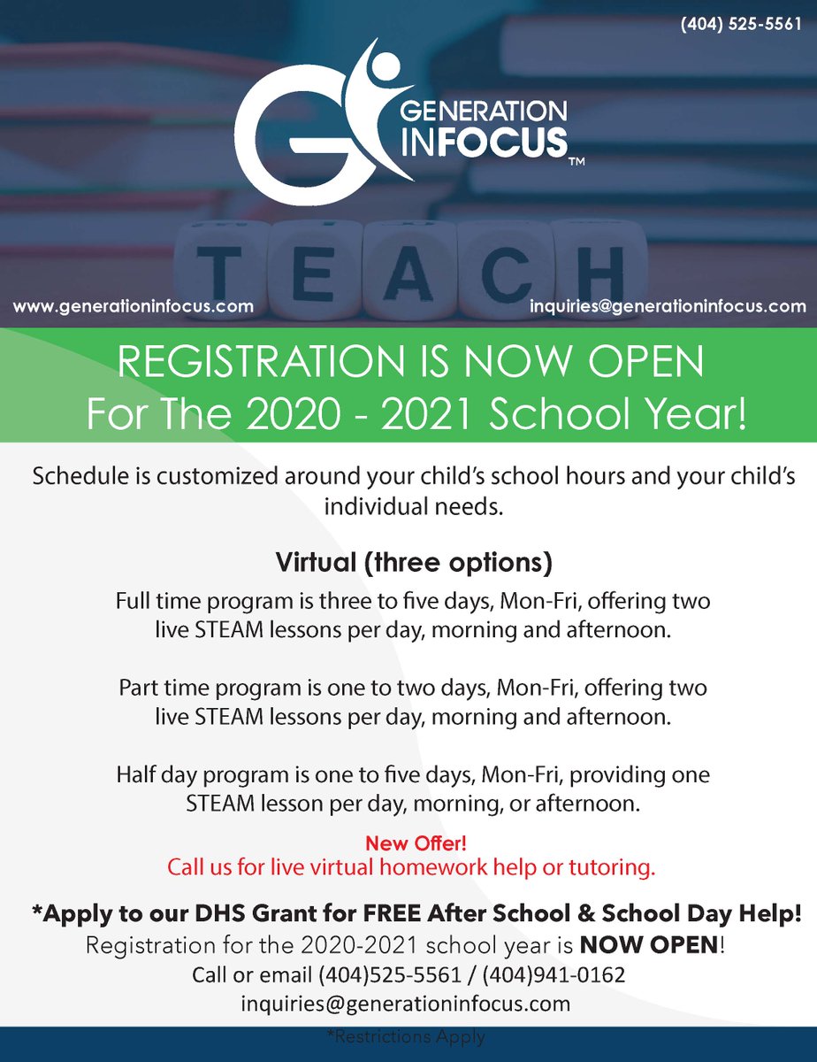 Registration is open.
#virtuallearning #30344 #eastpoint #collegepark #STEM #STEAM #education #childcare