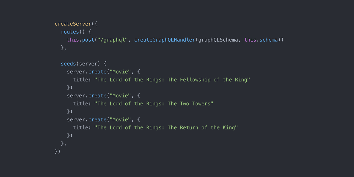 This is nuts...

<a href="/RockyNeurock/">Rocky Neurock</a> has been working on Mirage GraphQL and this is all you have to do to get all the conventional types, queries and mutations in your schema file mocked out in <a href="/miragejs/">Mirage JS</a>.

Early release but I cannot wait to try this thing out!

miragejs.com/docs/advanced/…