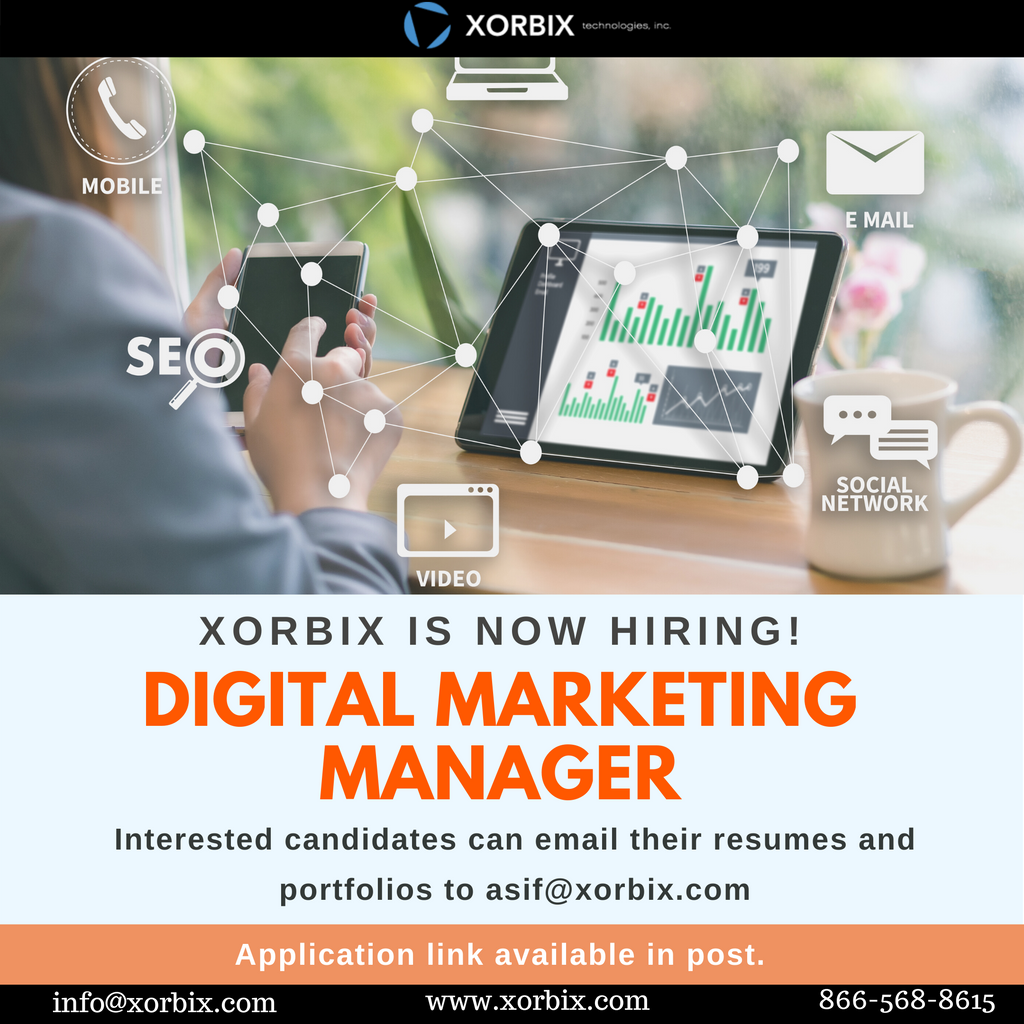 loopideo's tweet photo. Xorbix is looking for a Digital Marketing Manager who can develop strong and innovative digital marketing strategies that drives traffic to company pages &amp; generate interest in company products and services.

Get more information and Apply here: https://t.co/LWvRQqANlG

#vacancy https://t.co/ayDc010uTs