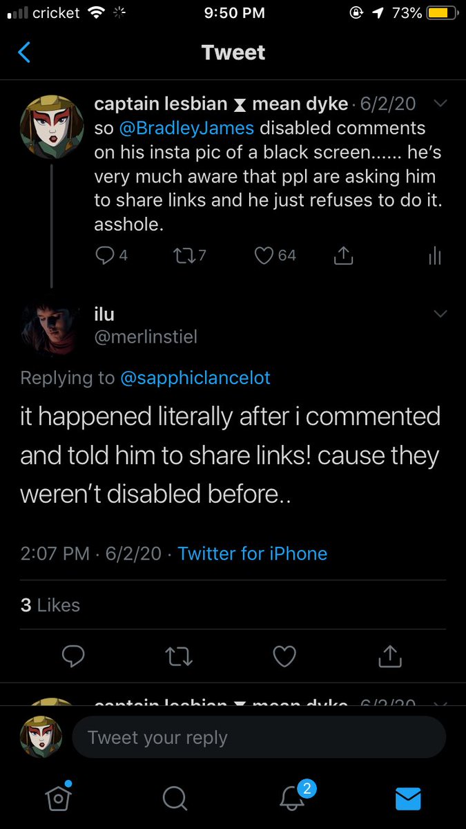when ppl commented asking bradley to post links that would actually help the movement bradley instead disabled comments on his post. he also ignored all tweets abt blm despite being active on twt at the time.