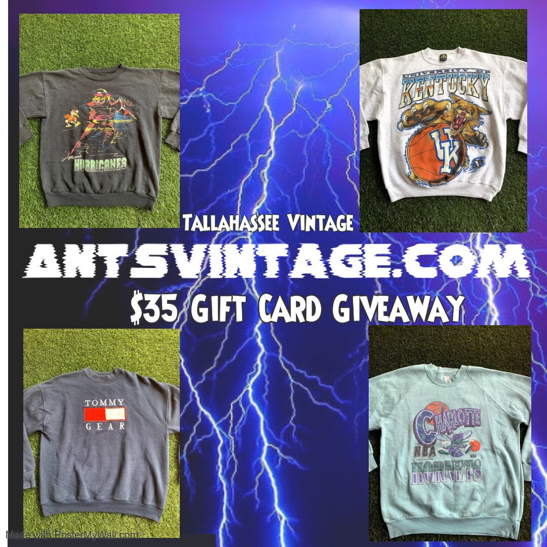 Antsvintage's tweet photo. $35 GIFT CARD GIVEAWAY 
Rules: 1 Must follow this account
           2 Must retweet this post 
           3 Must tag 2 friends 
I will be restocking my website https://t.co/YxfLVZDNXi this Friday (6/17) with a bunch of fire new clothes. Winner announced Friday! #shopsmall https://t.co/b3GEfcx5Nu