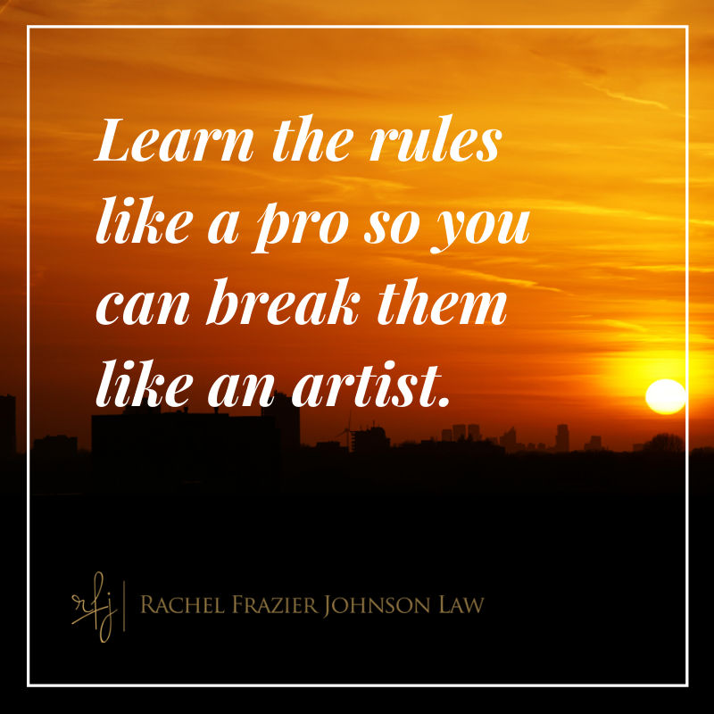 Rachel_esq's tweet photo. Before you can color outside the lines, you need to learn where, why and how the lines are. Put in the time and commitment to hone your technical skills and learn the best practises before you can make up your own rules like a pro. #facts #rfjesq #rachelfrazierjohnsonlaw https://t.co/f4LgkoAV02