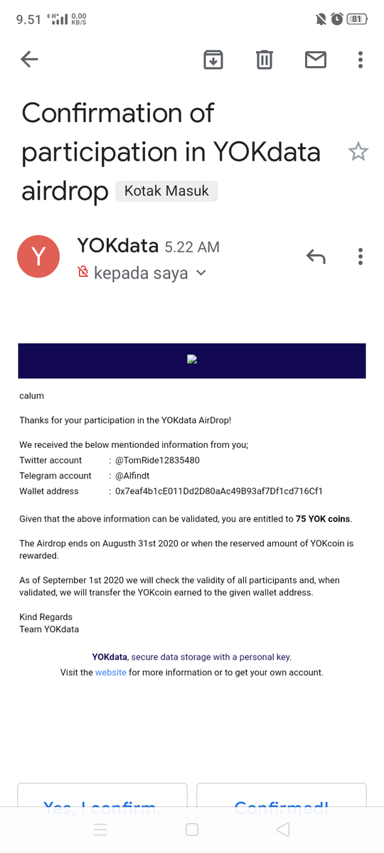 AzaEkko's tweet photo. :@TomRide12835480

woi anjing klo mo main airdrop jangan gunakan email orang https://t.co/Ik5vqNRnfv