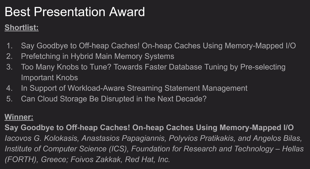 mnwsth's tweet photo. @VarunGohil9 's presentation at #HotStorage20 was nominated for the best presentation award! Very well deserved -- he put in a lot of effort for creating the presentation &amp; video.

Watch the talk here:

https://t.co/UPK1vGpN8q https://t.co/DmzRE91dNF