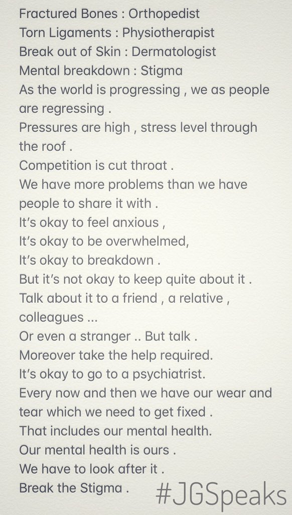 JeenalNGala's tweet photo. Break the stigma !

#WednesdayThoughts 
#JGSpeaks https://t.co/BkNdNLSebp