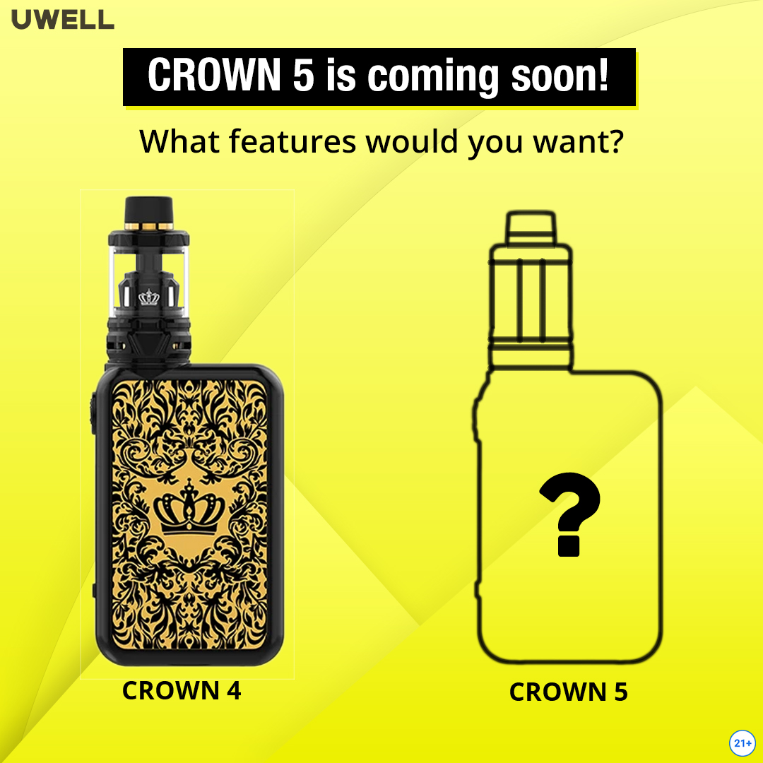 Uwelltech's tweet photo. We are looking for suggestions from vapers for the new Crown 5 👑 💡
___

#uwell #myuwell #crownivmod #vapemode #modvape #boxmods #modvaping #moddevices #modsystem  #vaporizer #vapeart #vapeon #vapelove #vaping💨 #vapehappy #vapepic #vapinggirls #vapefamily #vapesociety #cownV https://t.co/FceHggNGcB