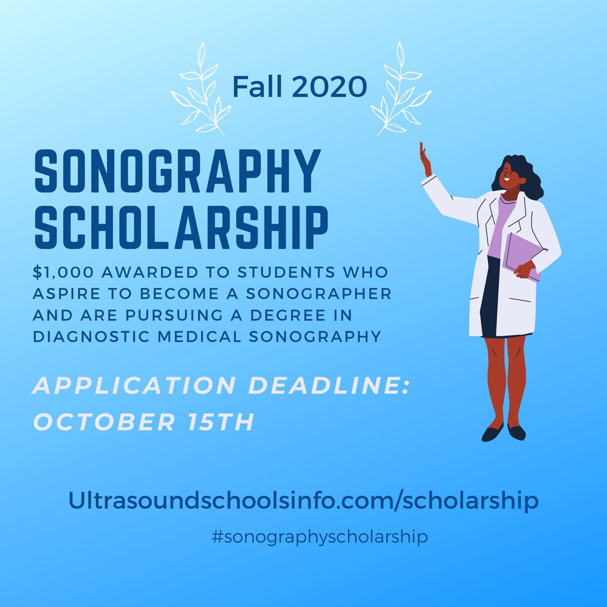SonographyEdu's tweet photo. Apply now for our Fall 2020 student scholarship - Click the link in our bio and visit 'Paying for College' for more information on eligibility requirements and how to apply. Feel free to DM us if you have any questions. Good luck!
#sonography #ultrasound #scholarship https://t.co/BYX7qslcIl