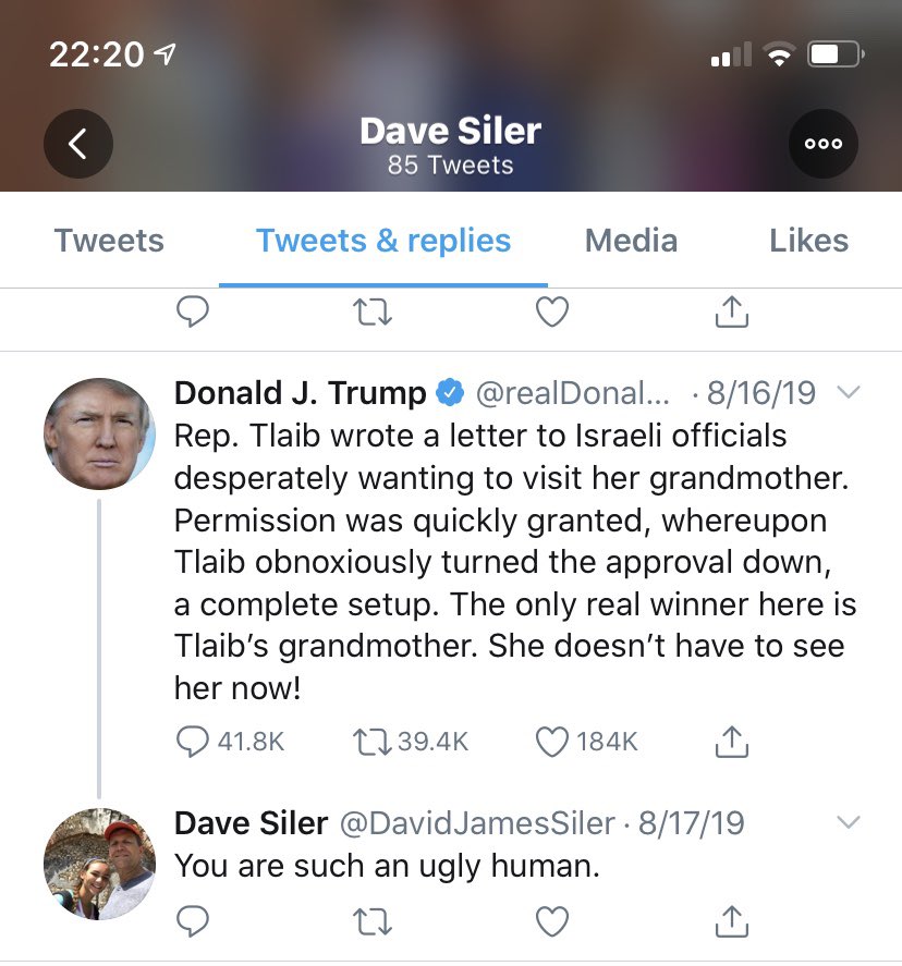 elizabethsilerr's tweet photo. so my sisters &amp; i recently discovered that our father has been trolling trump on twitter. YEAH pop off dave lol. https://t.co/fB0hB9aeR6
