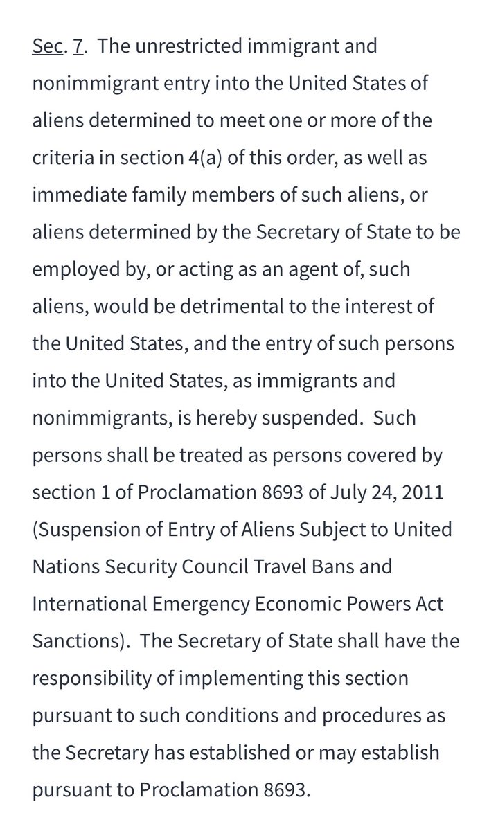 8/n: US property and interests of property owned by these individuals and entities will be blocked.Their entry to the US will also be restricted. This also applies to their immediate family members. End.