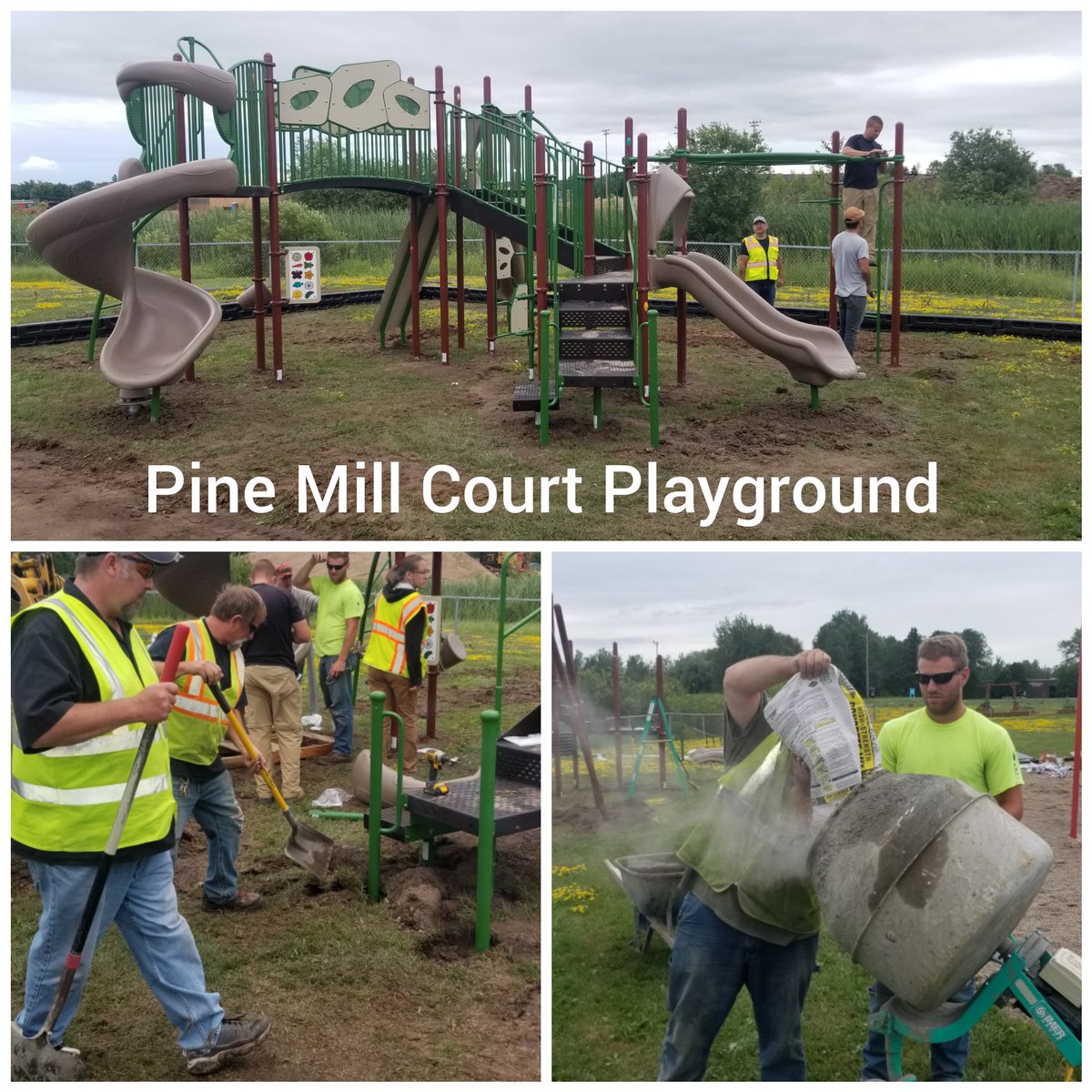 VRecreation's tweet photo. Virginia Park Staff spent today installing additional playground equipment at the Pine Mill Playground. This project was made possible by generous contributions from The Virginia Community Foundation,  Virginia Lakes and Community Beautification Committee and the City of Virginia https://t.co/Oe0DSysFHM