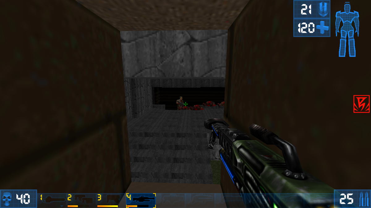 DrGameAndSci's tweet photo. "In 2349, to keep the demon assault at bay, the Linadri Corp. established exhibitions sending skilled warriors into an alternate universe to slay demons for entertainment." -This is #Doom Tournament, a set of mods which include weapons, music, &amp; an announcer! #GZDoom #retrogames https://t.co/6oETYuO3Yu