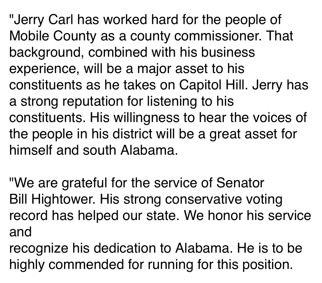 CD1 and that’s a wrap folks! Rest up- the battle for the heart and soul of America and Alabama begins now. If we all come together on Nov 3 we are unstoppable #KAG #alpolitics