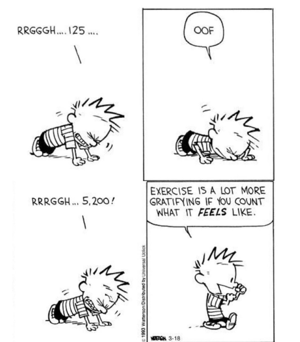 Calvinn_Hobbes's tweet photo. Working out in quarantine be like…😂 #calvinandhobbes https://t.co/MrlUmOlo7l