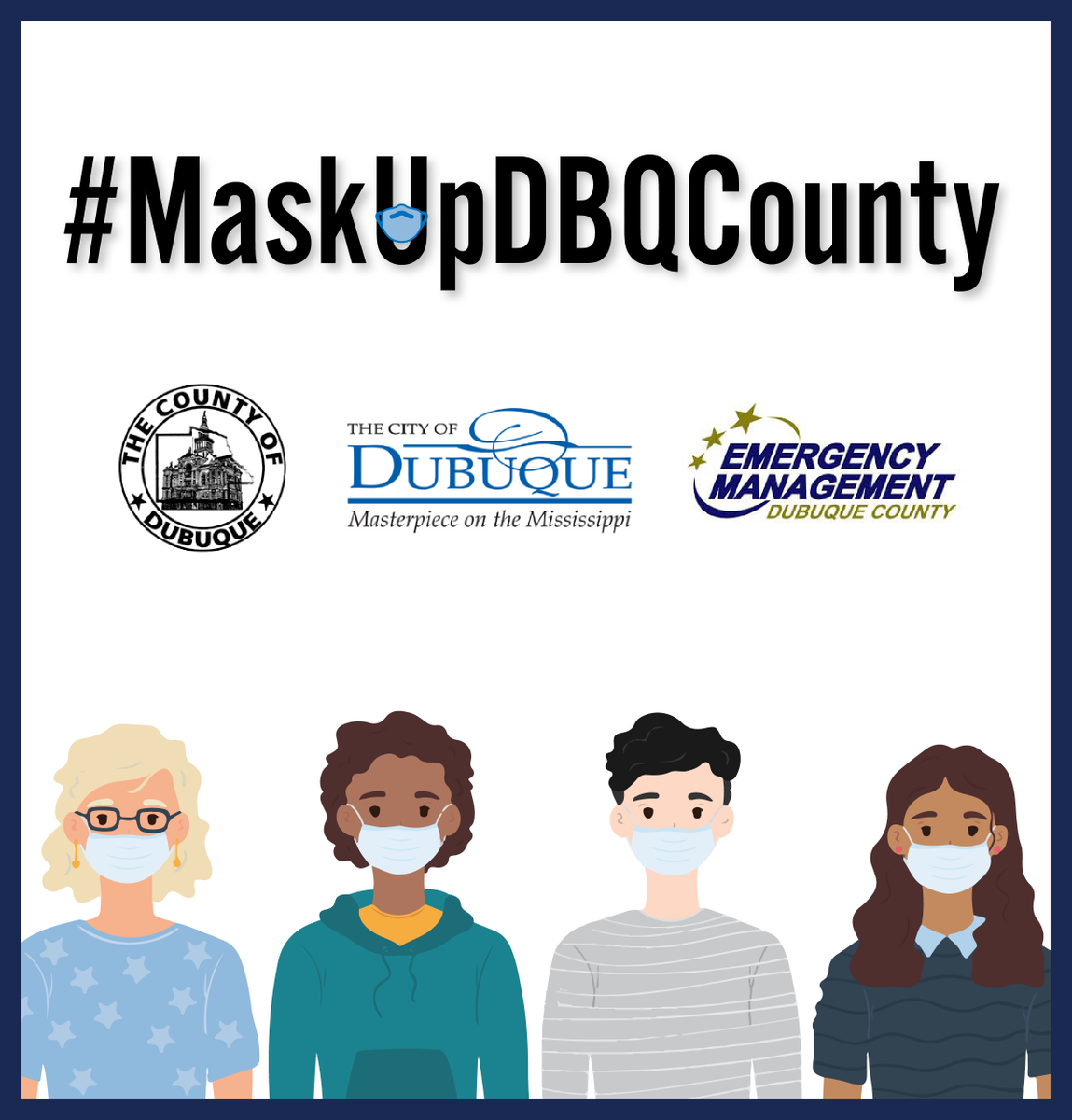 CityOfDubuque's tweet photo. #MaskUpDBQCounty
Dubuque County now has over 1,000 positive cases of COVID-19. The Dubuque County Public Health Incident Management Team strongly supports the CDC recommendation that people wear face coverings or masks in public settings. Do your part to limit the spread! https://t.co/l8I58Fz8MW