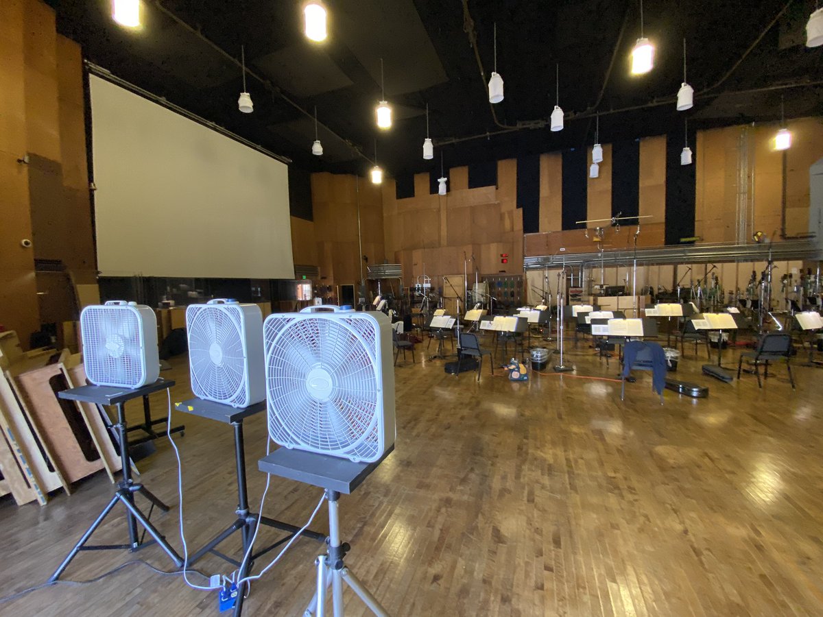 1st orchestral recording session in LA in 3.5 months is for my score to <a href="/FreeGuyMovie/">Free Guy</a> ... featuring a socially distant floor plan, a virtually empty control room, masks for everyone! Big thank you to <a href="/ShawnLevyDirect/">Shawn Levy</a> and <a href="/20thcentury/">20th Century Studios</a> for making it happen :)