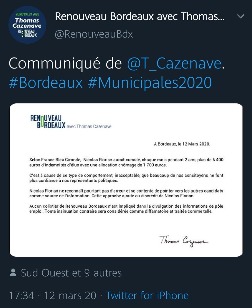 ACapraDiMonti's tweet photo. @annick_chupin @StanGuerini @AzizSkalli @EmmanuelMacron @JeanCASTEX @nflorian33 #SkalliExclusion➡️#RenouveauBordeaux a semé le trouble (Colistiers, Candidat, militants) avec des tweets diffâmants [#AllocsChomage #CréditMunicipal #Masques #TribuneSudOuestDéconfinement] ils ont fait perdre @nflorian33 #Bordeaux>Le #GRANDPARC n'aura pas son #COMMISSARIAT👎 https://t.co/R4X3UcL9Ox