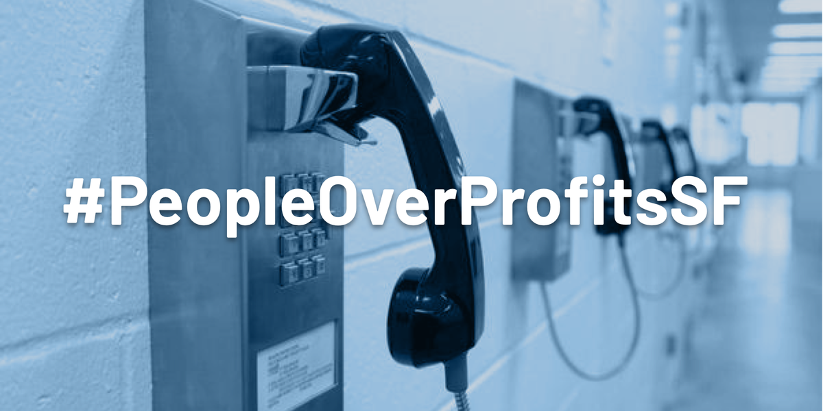 FairFinesFees's tweet photo. SF Board of Supes just UNANIMOUSLY passed #PeopleOverProfitsSF ordinance to PERMANENTLY make jail phone calls free & end commissary markups. SF will NEVER AGAIN generate revenue by charging high prices to incarcerated people & their families. Check out thread below 👇👇 https://t.co/gunW1UmCRQ