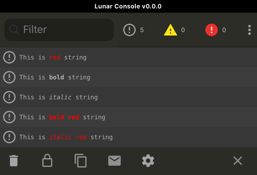LunarPlugin's tweet photo. Rich text support coming in Lunar Mobile Console 1.7.0 #madewithunity #indiegame #indiedev #unity3d #gamedev #iso #android #AssetStore #mobile #Unity https://t.co/RTJhx8oxM4