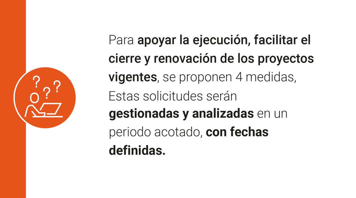 ANID_Chile's tweet photo. @ANIDInforma un conjunto de medidas que buscan apoyar y facilitar la ejecución, cierre y proceso de renovación de proyectos Fondecyt, que han enfrentado dificultades en su desarrollo producto de la pandemia. En el siguiente hilo queremos orientarles al respecto (1 de 6). https://t.co/5cD6xhjACu