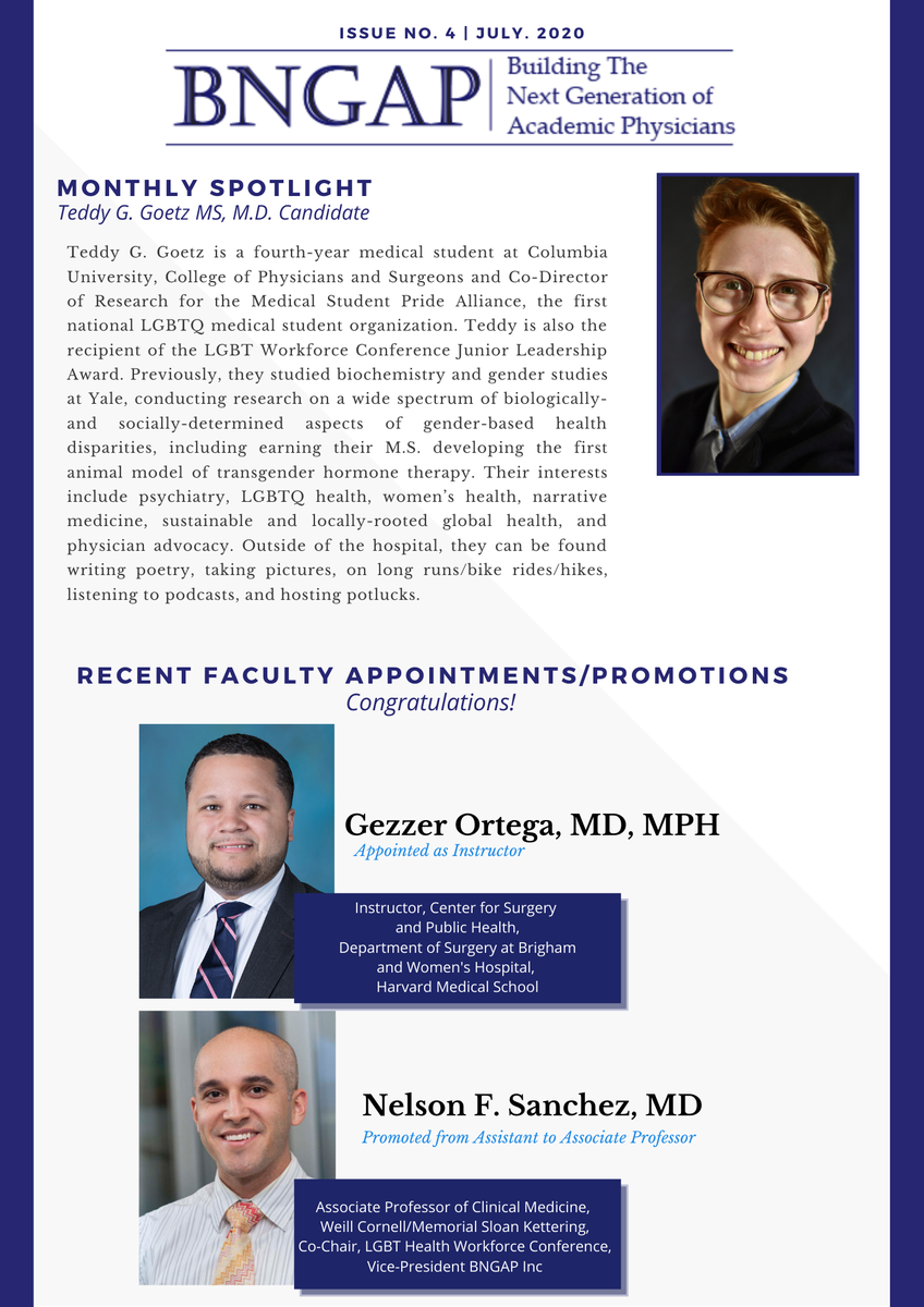 BNGAP1's tweet photo. Our July 2020 Newsletter Issue IV celebrates recent faculty appointments and promotions of our BNGAP members!

If you haven't received a copy, here is a preview of this month's feature! 

 Congratulations! https://t.co/KsUSEVVNo0
