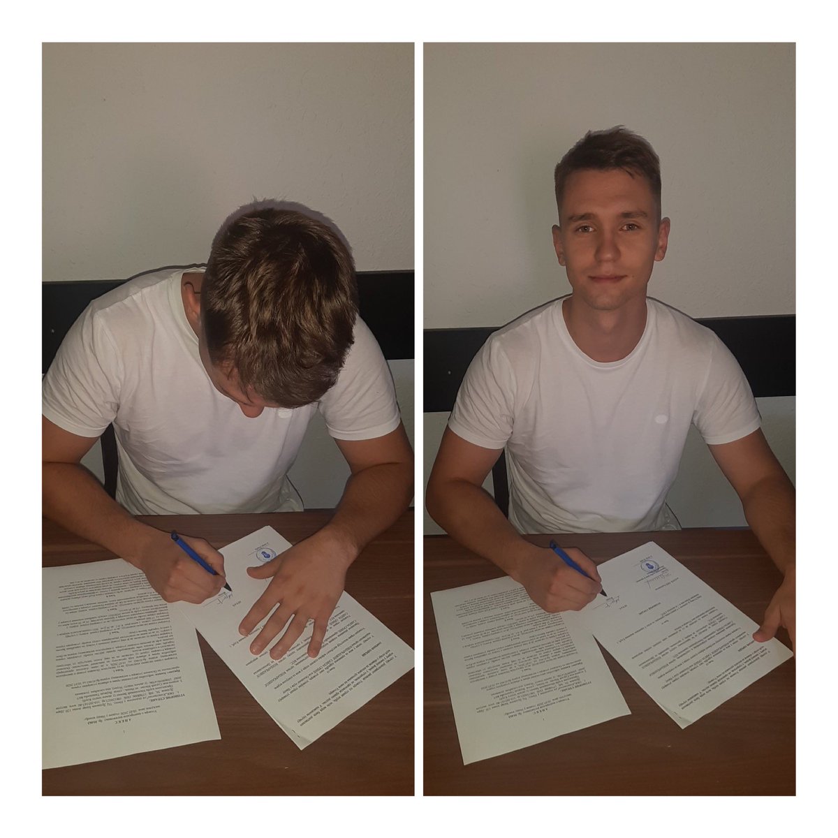CoachCondie's tweet photo. Can’t say enough how proud I am of my former player @Surlic04 Milan Surlic! Signing his 1st Pro Basketball Contract with Konstantin Basketball Club in Nis, Serbia! Graduated from Univ of Sioux Falls this past Spring but now is a professional hooper! Great Human Being!!! https://t.co/5QhpQK76qq