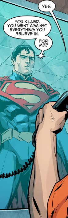 Pockicchi's tweet image. there was this time where batman k*lled the joker for superman and he just fcking walks thru the wall to hug him