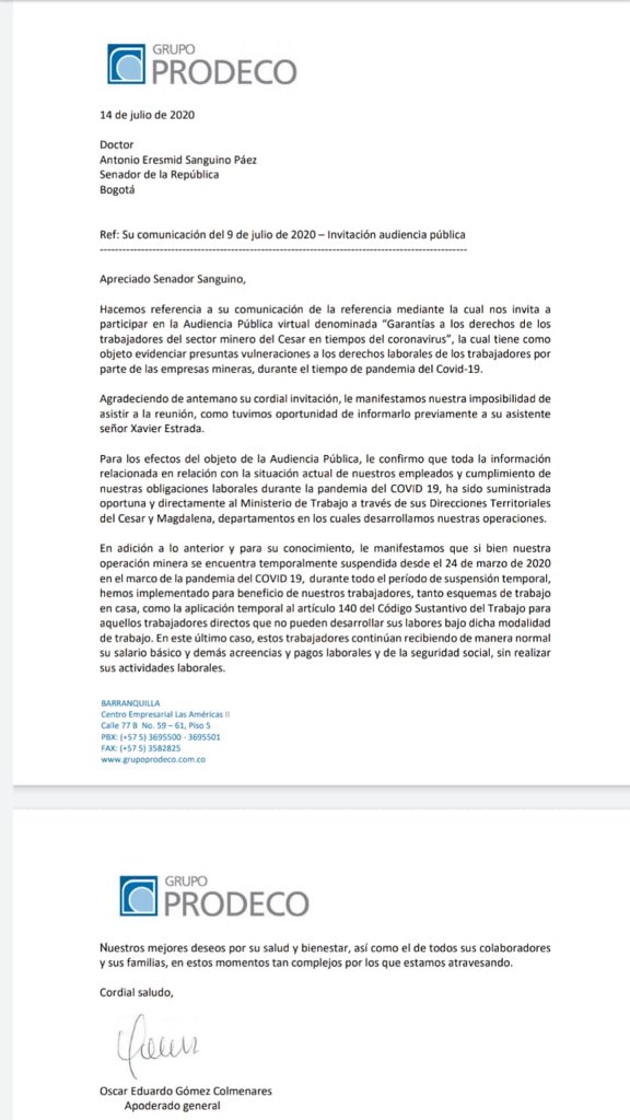AntonioSanguino's tweet photo. #ComoLesParece que sin ninguna justificación, @GrupoProdeco @OricaLimited y @ManpowerGroupCO se rehúsan a participar en la audiencia pública que hemos convocado para mañana 15 de julio.

Deliberadamente evaden responsabilidades con los trabajadores y las comunidades. Es inaudito. https://t.co/xxmotrZWXx