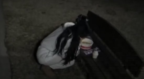 when she ate ramen in the middle of the night outside on a bench next to the road