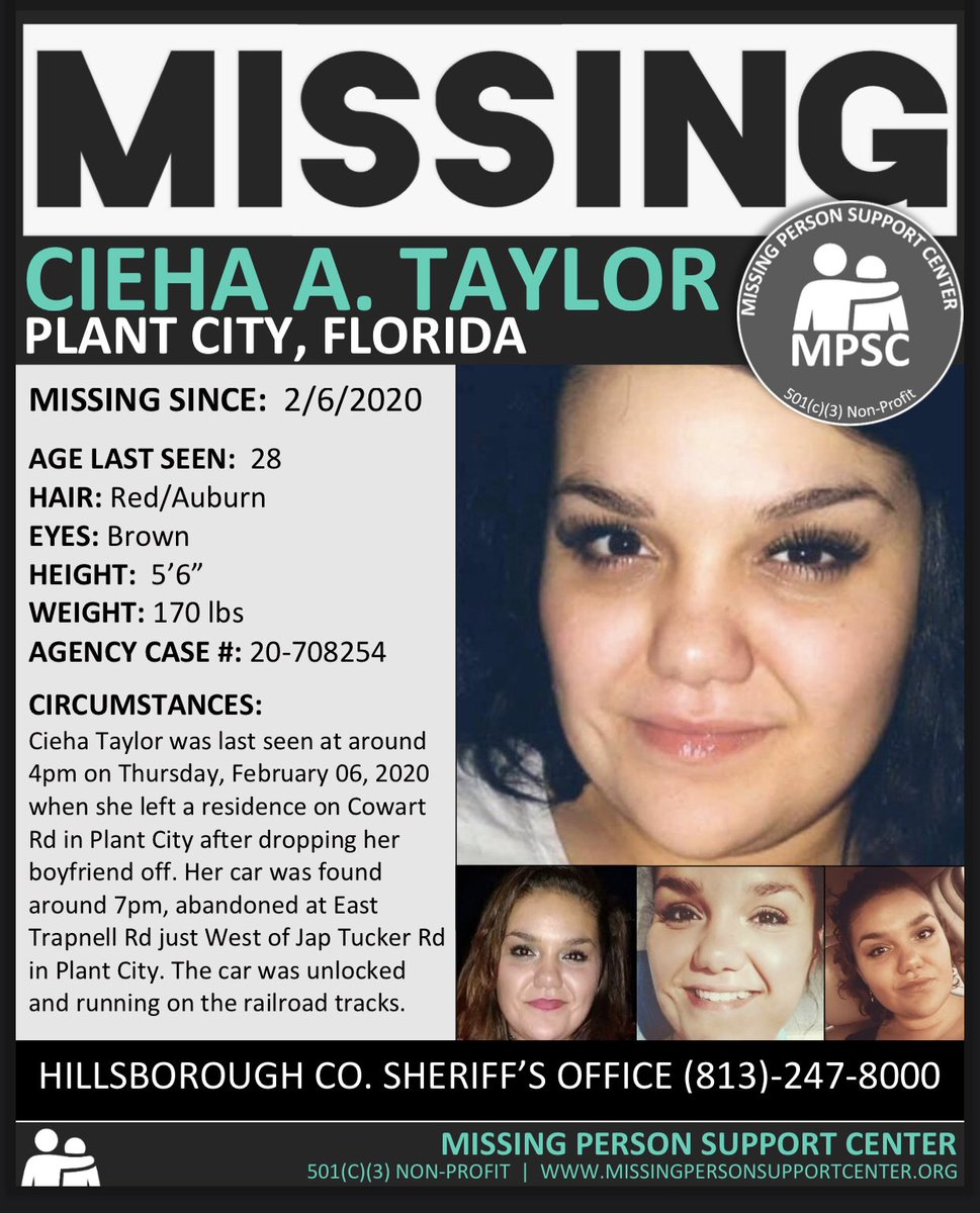 mpsupportcenter's tweet photo. ‼️MISSING IN FLORIDA‼️
VERONICA REYES-MINJARES &amp; CIEHA TAYLOR
Both missing under suspicious circumstances.
@HCSOSheriff @PlantCityPolice @WFLA @FOX13News @10TampaBay 
#Missing #MissingPerson #PlantCity #Dover #Tampa #FindOurGirls #EveryOneCounts https://t.co/yHs3wAaMYY