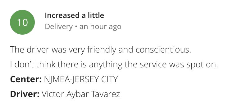 Victor Aybar Tavarez PERFECT 10 service for his customers