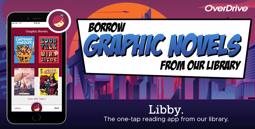 a tablet featuring graphic novel book covers on it's screen