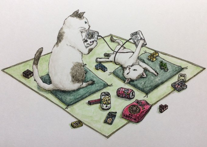 「猫 ゲーム機」のTwitter画像/イラスト(新着)