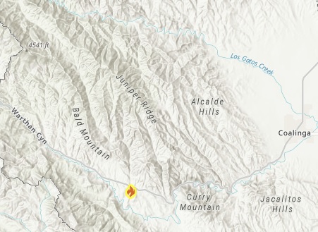 FresnoSheriff's tweet photo. #MineralFire burning near Coalinga, @FresnoCoFire advising people in the area north of Hwy. 198, east of Juniper Ridge, south of Los Gatos Creek Rd. &amp; west of Derrick Ave. to be prepared to evacuate. This includes the areas of Union Carbide Rd &amp; Mud Run Rd https://t.co/QsQIogtNvt https://t.co/J1V4XubiHJ