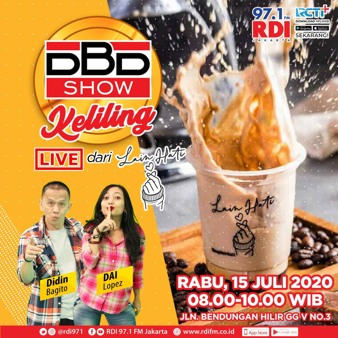 rdi971's tweet photo. Eh eh nanti #DBDSHOW mau siaran dari @kopilainhati lho !

Kita mau bikin bikin kopi sambil nyobain menu menu yang ada disana! Asik!

Jam 8 - 10 pantengin IG live kita ya! https://t.co/Ss0KH7itMP