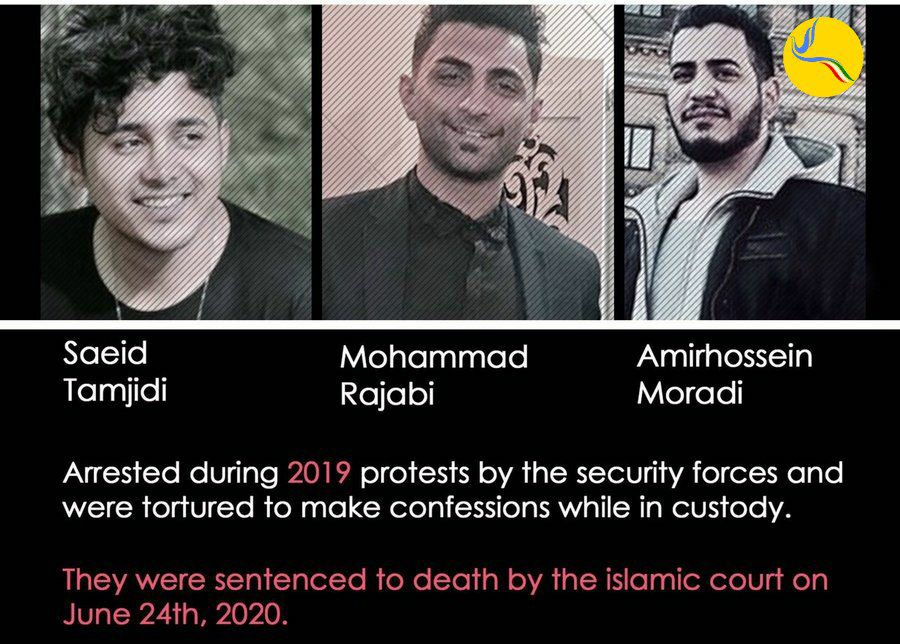 ir_humanrights's tweet photo. The Islamic regime in Iran has the highest rate of execution per capita. The regime intends to execute, #AmirHosseinMoradi, #SaeedTamjidi &amp; #MohammadRajabi, 3 political prisoners which they didn't have a fair trial. Many netizens are saying:
#StopExecutionsInIran 
#اعدام_نکنید https://t.co/sttbaNyDeN