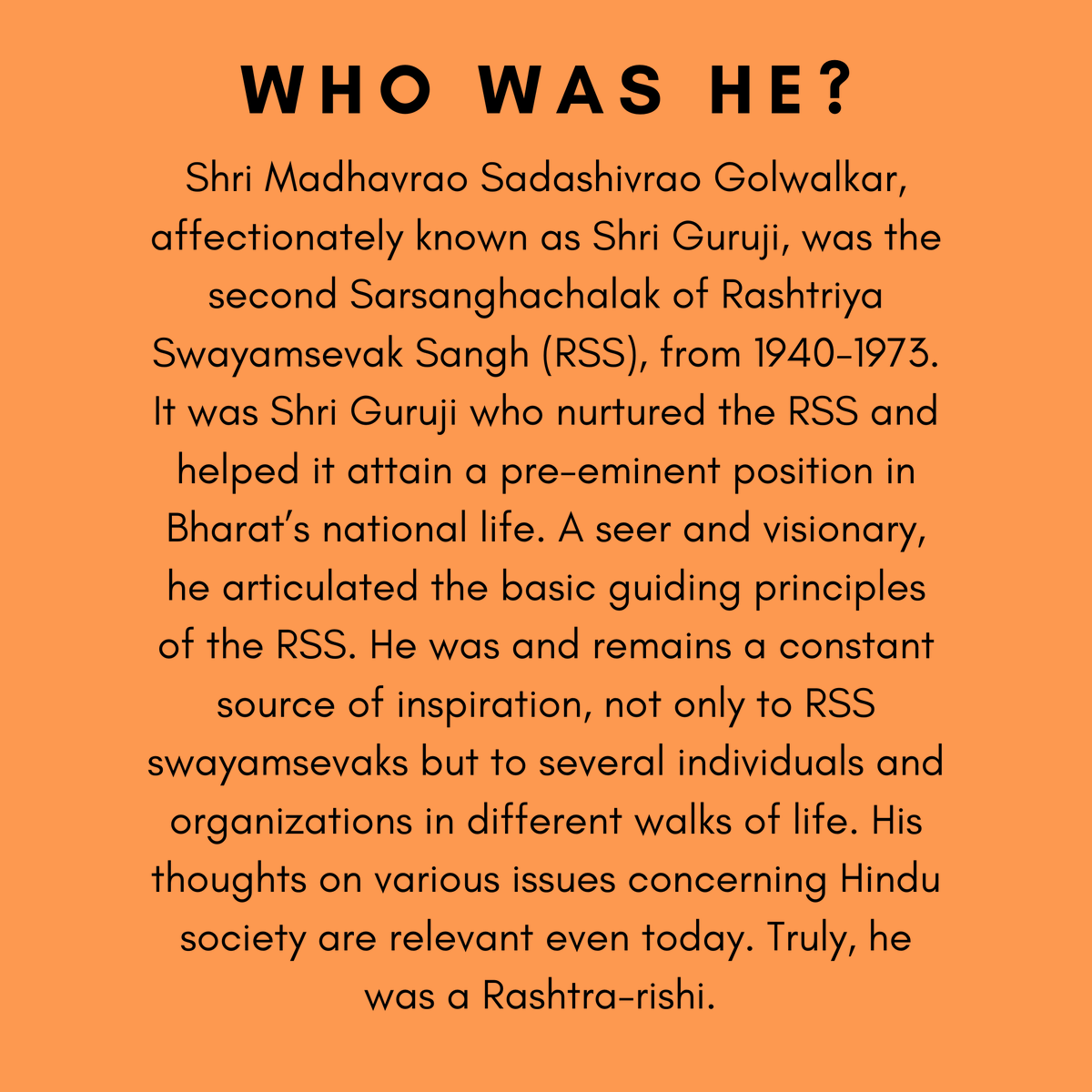 HSSUSAGeorgia's tweet photo. His long lasting impact is very important in our shakhas nowadays. Have a quick intro to M.S. Golwalkar Ji. https://t.co/APFrFjPZhy