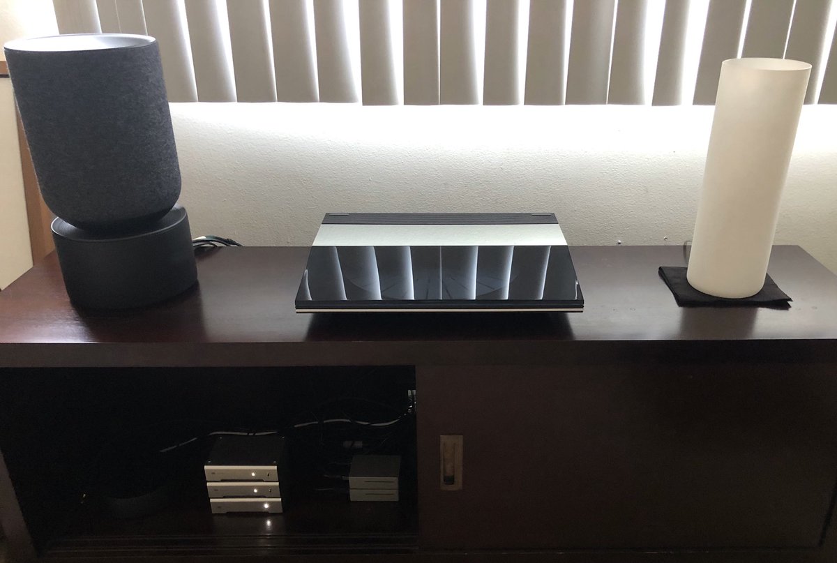 rtaylor3rd's tweet photo. After a few weeks of moving @BangOlufsen #beosoundbalance around the space I found it’s home. Self #calibration completed. #immaculatesound #balance #bangandolufsen #beogram9500 #mmc1 #schiitaudio #modi3 #schiitmani @Raspberry_Pi @roonlabs https://t.co/HtCh9u3xJH
