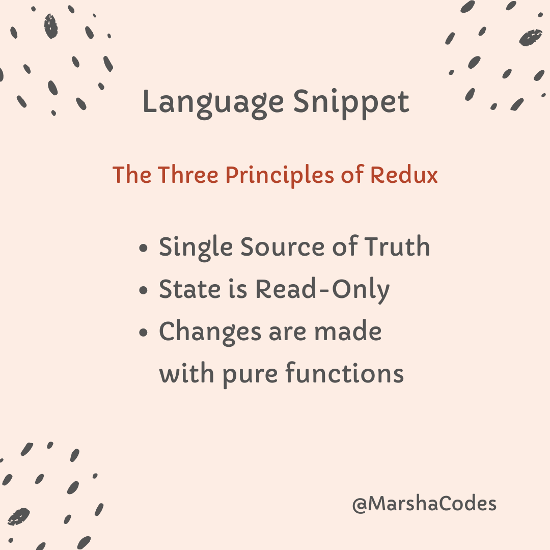 MarshaCodes's tweet photo. So much to take in this week, coming off  react, right into redux 🤪 Talking code is hard, so I create language snippets to help me learn &amp; gain confidence. I hope they help you too 😊 #womenwhocode #MomsWhoCode, #BlackTechTwitter #codenewbie #javascript #talkingcodeishard #redux https://t.co/nnbyoO9jFG