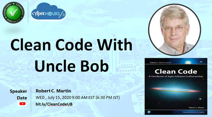 amit_sfdc's tweet image. Learn about Clean Code with Uncle Bob (@unclebobmartin ) in @ApexHours 

In Next 30 min.

July 15,2020  9:00 AM EST

Bookmark this page : bit.ly/CleanCodeUB