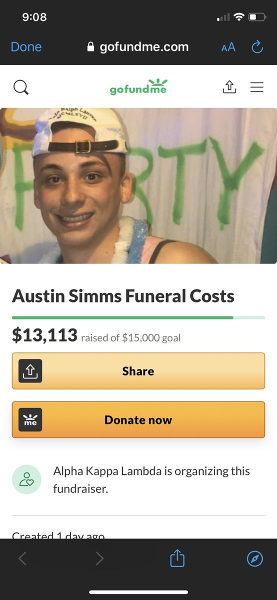 In a single day we have raised over $13,000 for Austin’s family. We can not express how grateful we are. There are no words. We see your posts, we see your tweets. You all have shown how amazing our community can be. From the bottom of our hearts, thank you 💜💛 #ForSimms