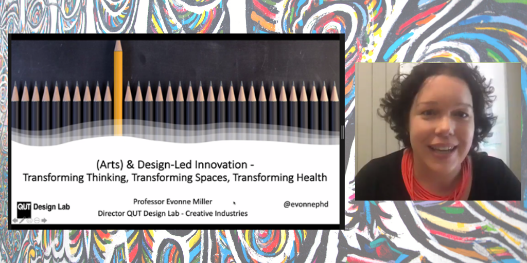 Melb_ARC's tweet photo. At our 2020 MARC Symposium today, @evonnephd is speaking about Design-Led Innovation: Transforming Spaces, Transforming Thinking, Transforming Health. @Wicking_Trust #designthinking #ageing #creativity  @QUT @QUTmedia https://t.co/DWspdQqrla
