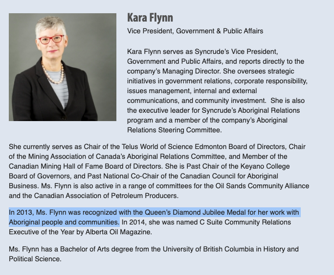 Kara Flynn is VP Government & Public Affairs of Syncrude.She is Syncrude's lead for Aboriginal Relations.