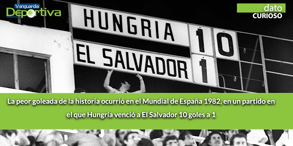 VanDeportiva's tweet photo. Se le conoce como la goleada del siglo, este fue el segundo y último mundial al que los salvadoreños han asistido. #ViveLosDeportes #Fútbol #Mundial #ElSalvador #Hungria #España82 https://t.co/28TT23cmKI