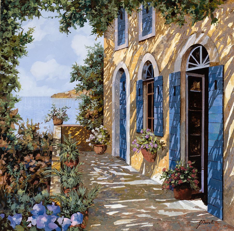 alexalexpda's tweet image. Passer ses vacances dans une des peintures de Guido Borelli : une ambiance