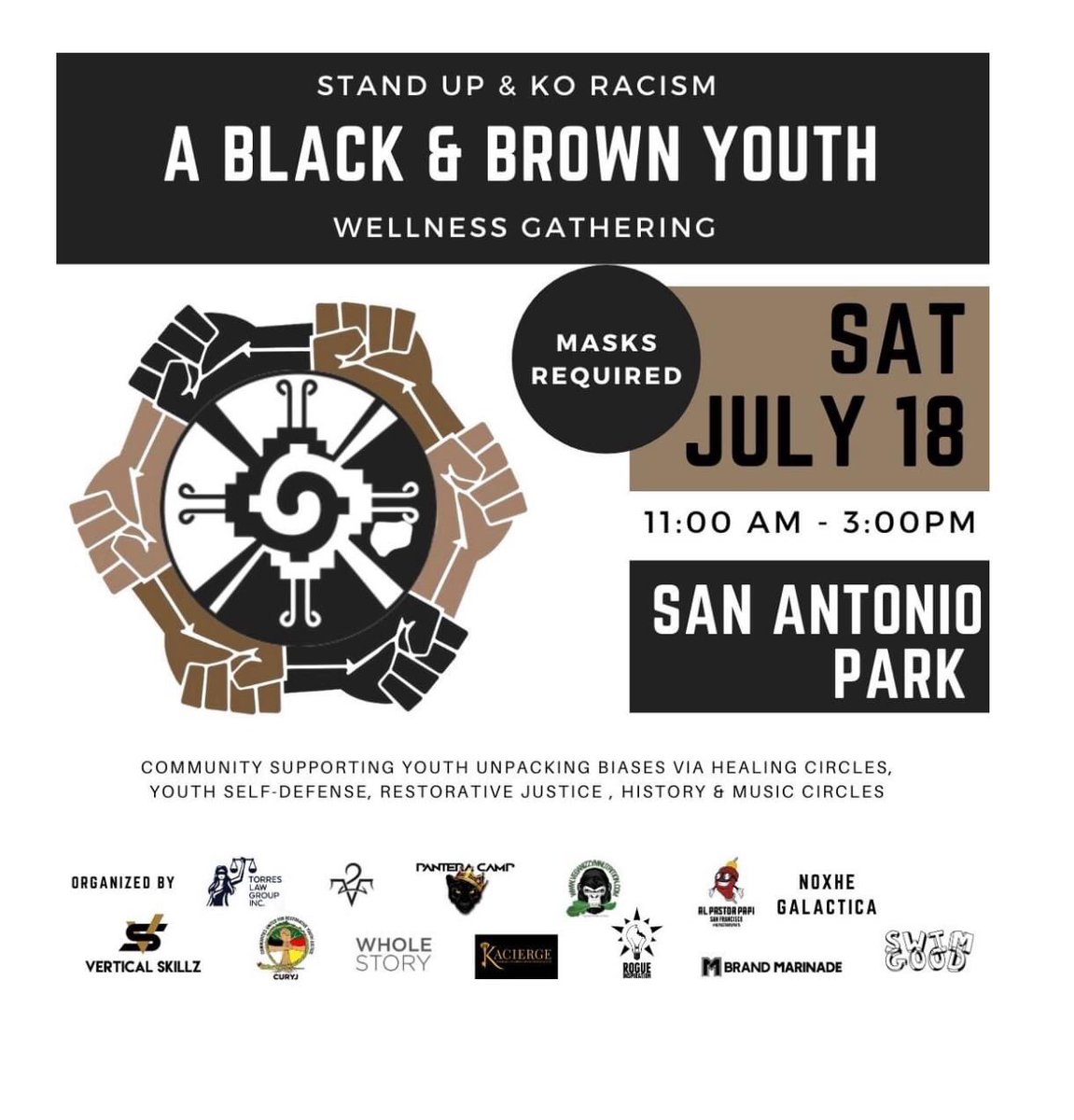 baypeace510's tweet photo. ‼️Two actions you can take: ‼️
1️⃣Attend the Black and Brown youth wellness gathering co-hosted by CURYJ this Saturday (7/18) from 11am-3pm at San Antonio Park! https://t.co/CztHSvmHqE